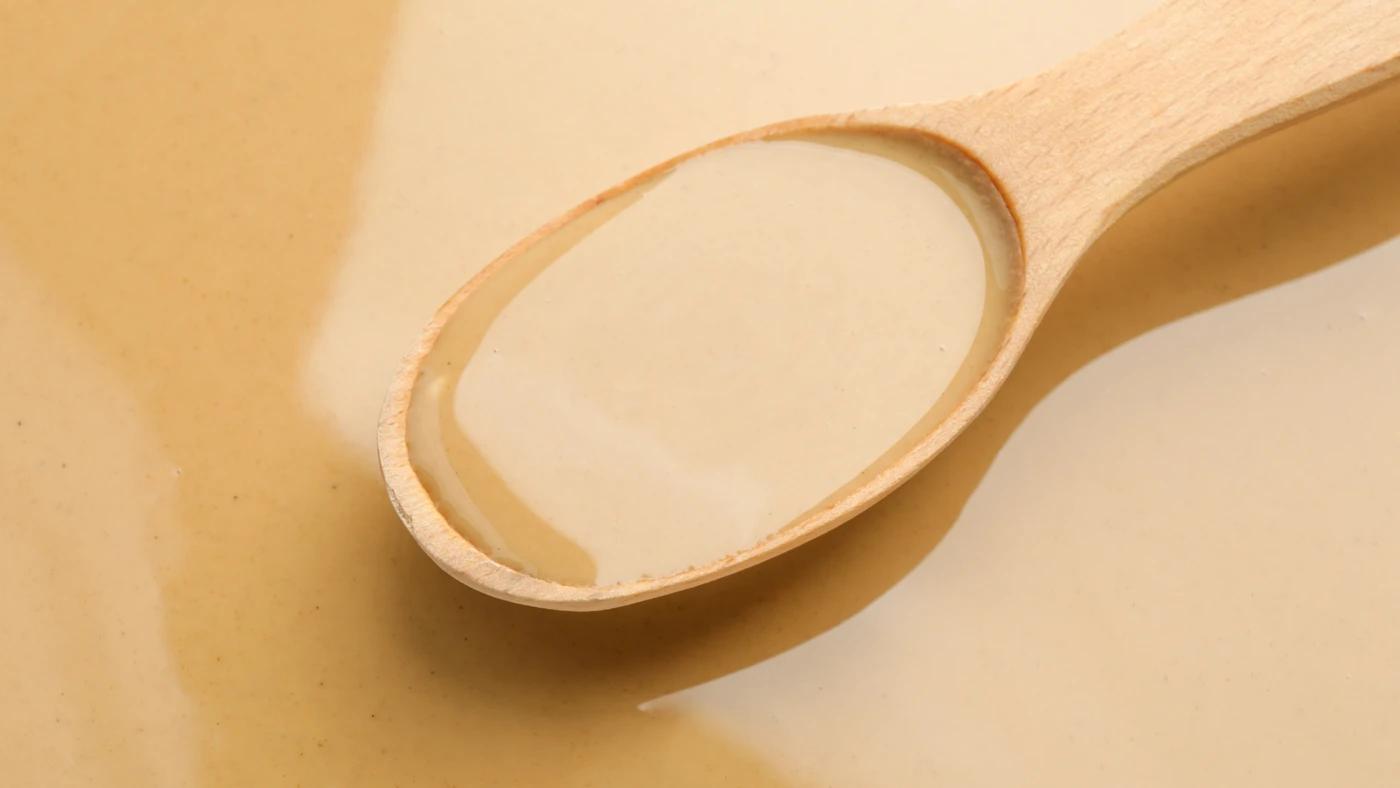 Artisan sunflower and flaxseed tahini butter produced at Agros-98 AD, Suvorovo, Bulgaria